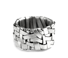 woven band handcrafted in silver by artist designer maker gurgel-segrillo