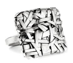 'woven' series rings -celebrating Life and its crossroads - created by Irish-Brazilian artist designer maker P Gurgel-Segrillo