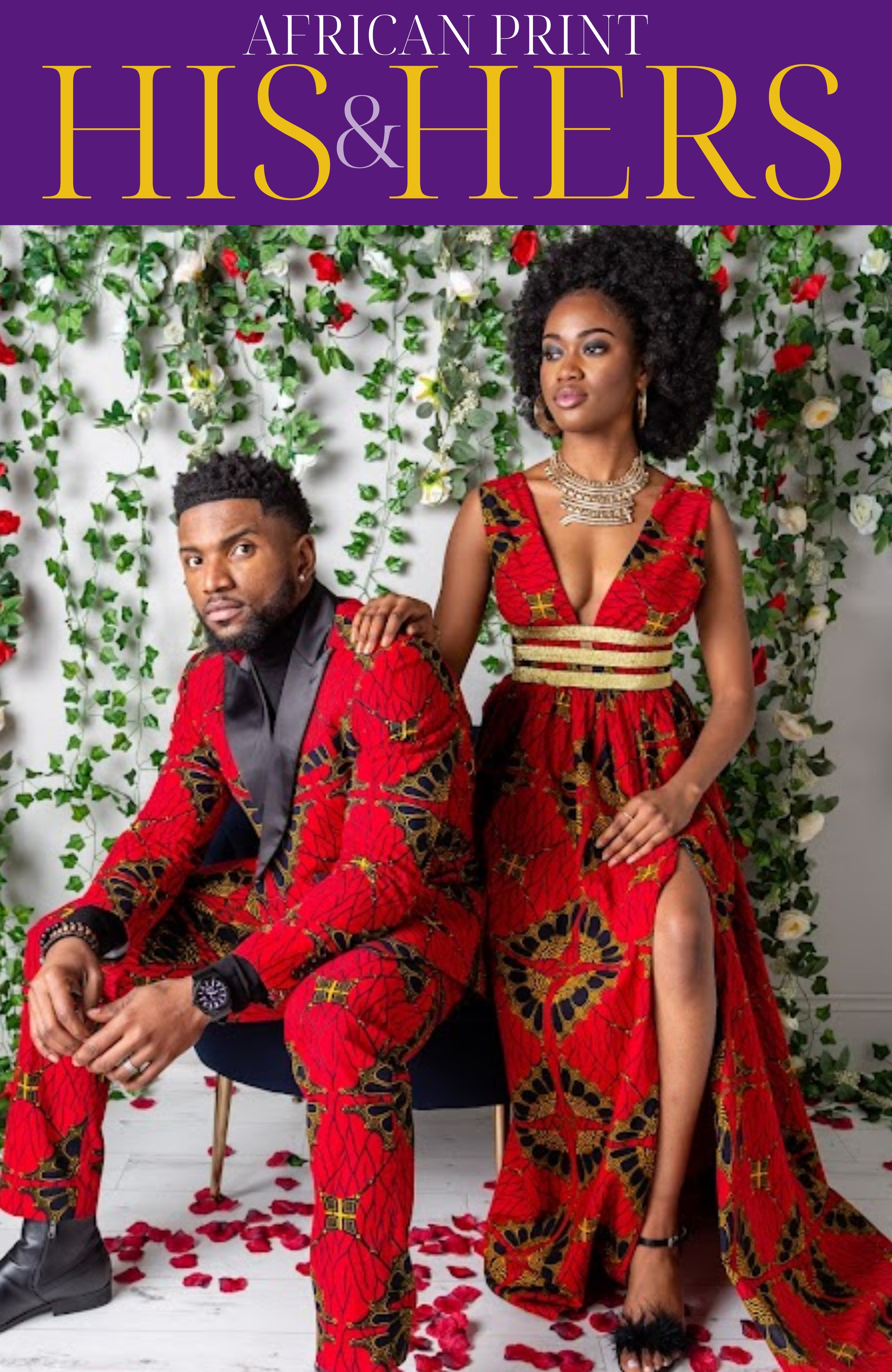 African Couples Matching Outfit, African Couples Clothing,african Print  Couples Clothing for Photoshoot, Couples Engagement Matching Outfits 