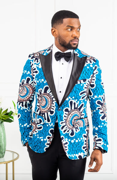 Men African Fashion - Tailored Fit Shawl Collar African Print Blazer f ...