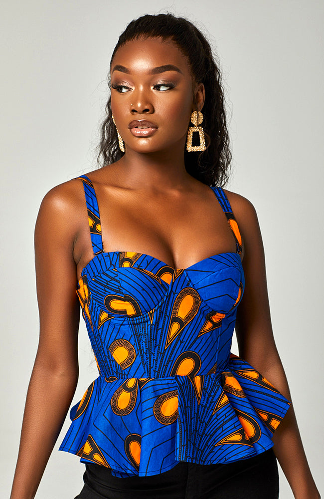 Ankara African Print Sleeveless Corset 