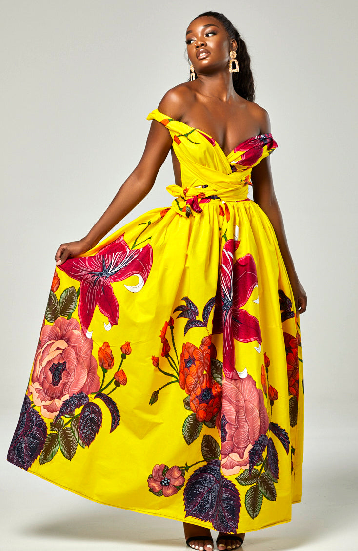 yellow african dress