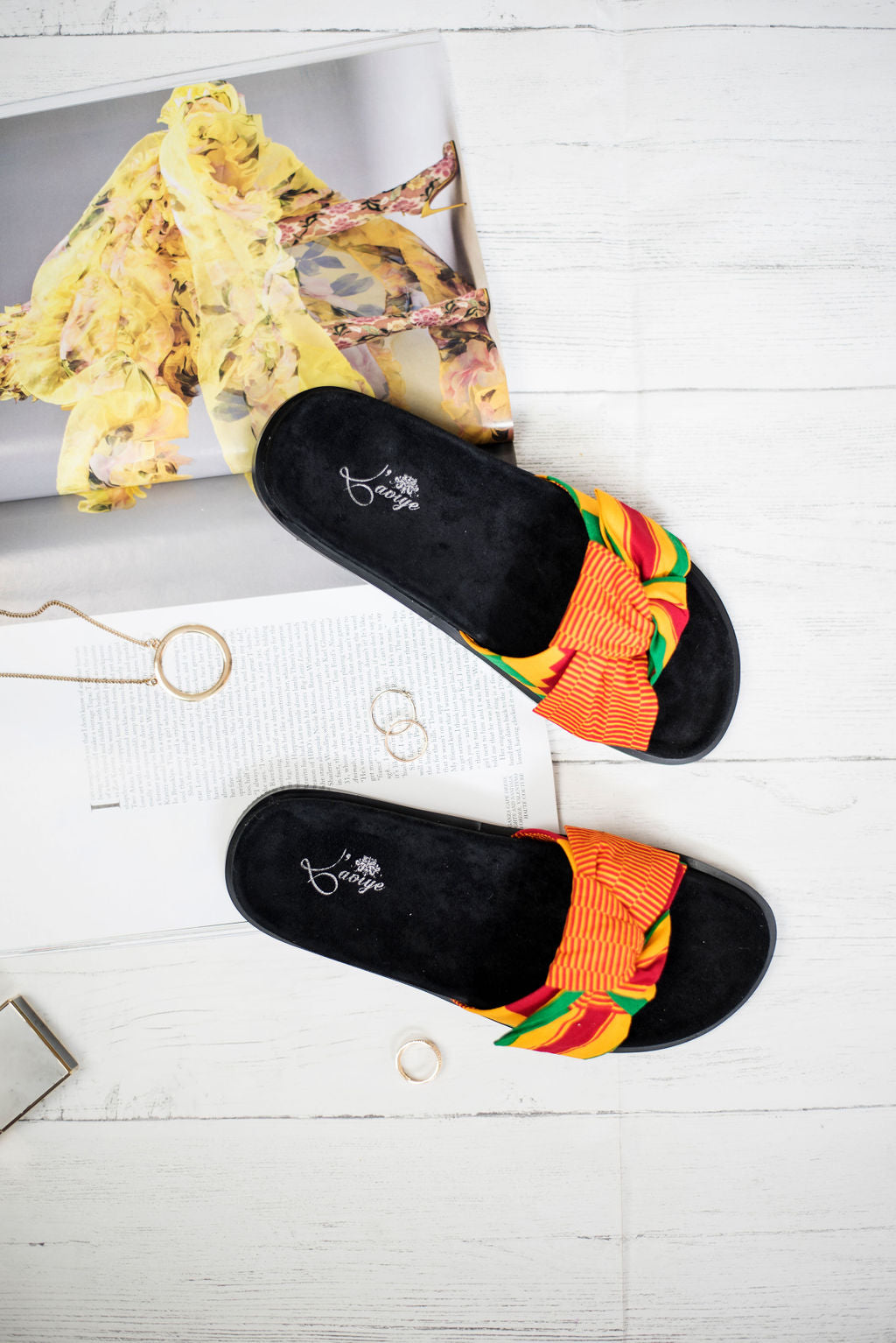 African Print Slides Multi-coloured 