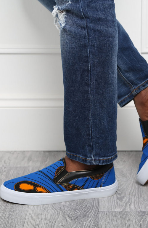 African Print Sneaker Shoes Light Weight Slip-on Trainer - KUMASI