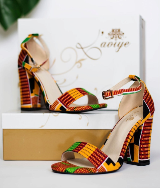 african print heels