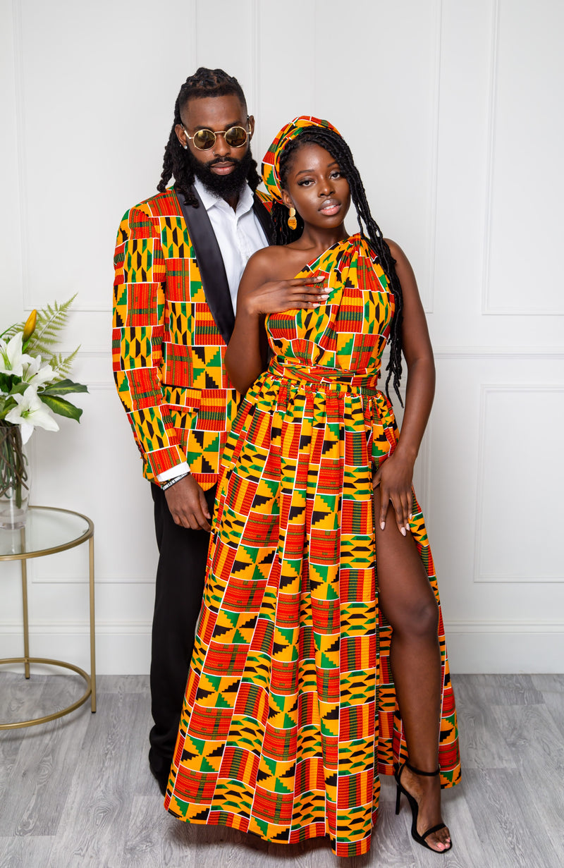 Kente African Print Multiway Infinity Maxi Dress KENYA LAVIYE