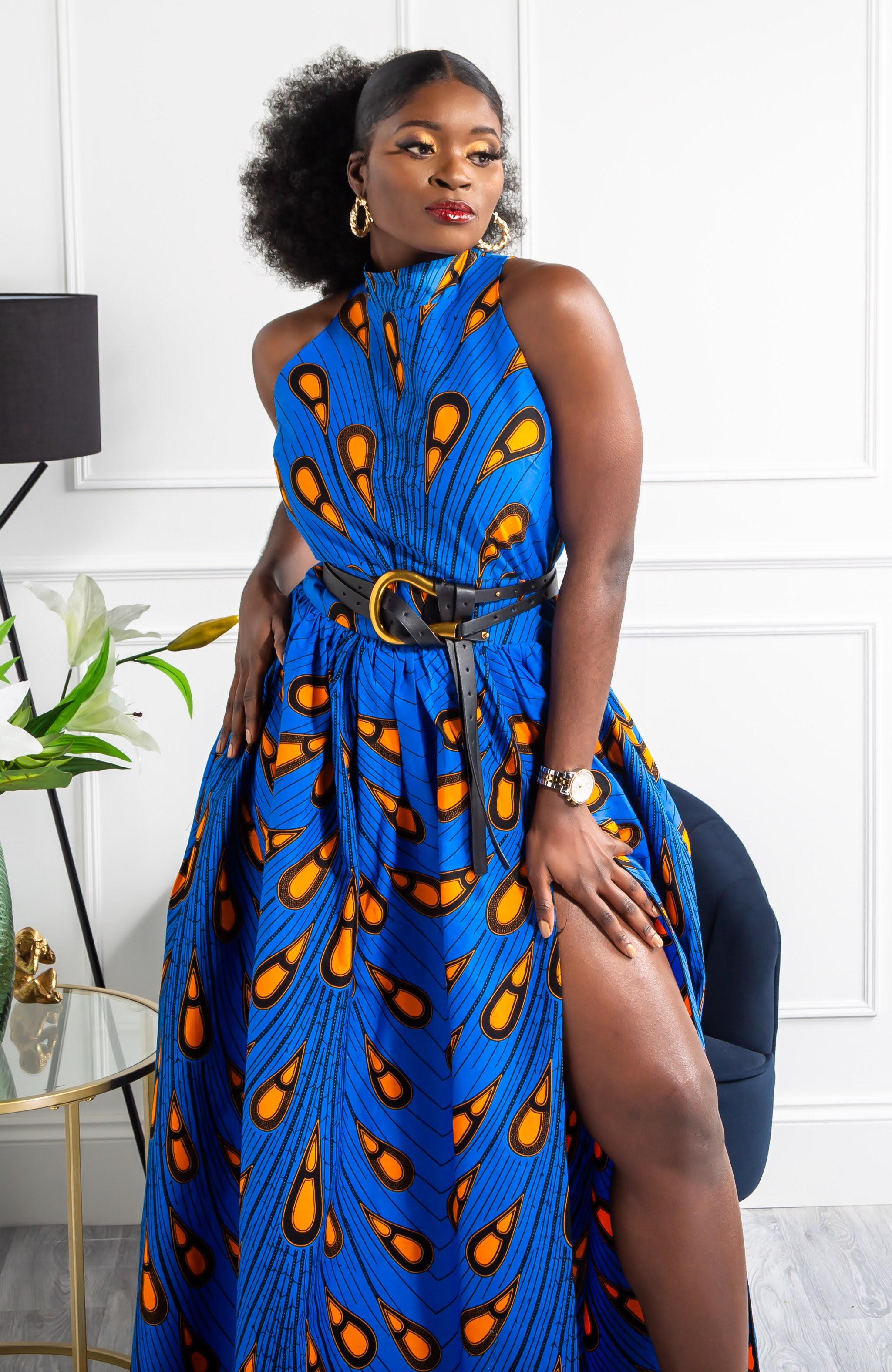African Maxi Dresses for Women | African Sleeveless Turtleneck Dress ...