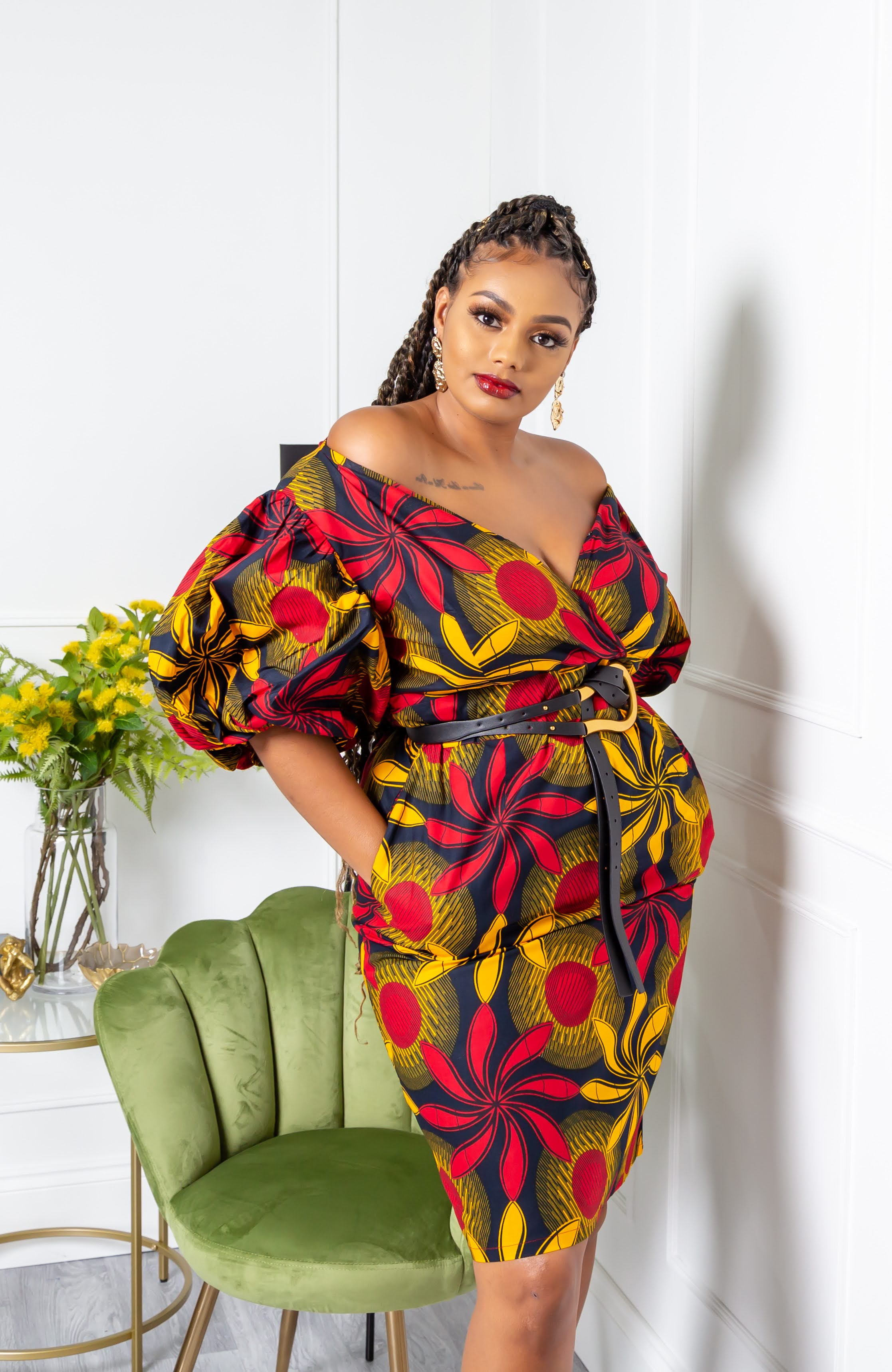 ankara midi dresses