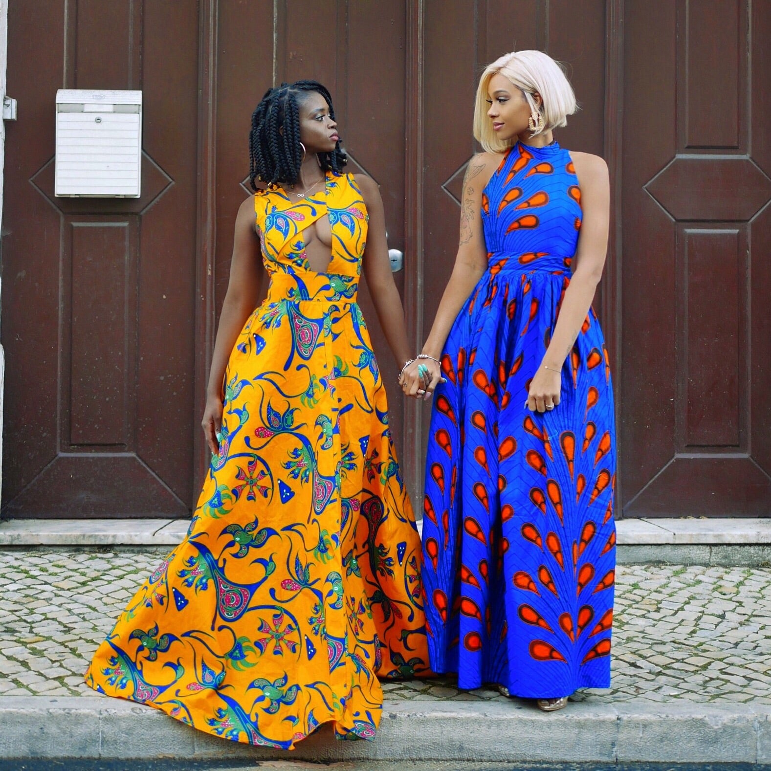 ankara turtle neck gown