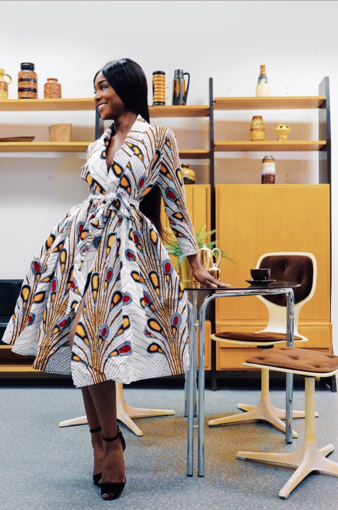 african print flare dresses