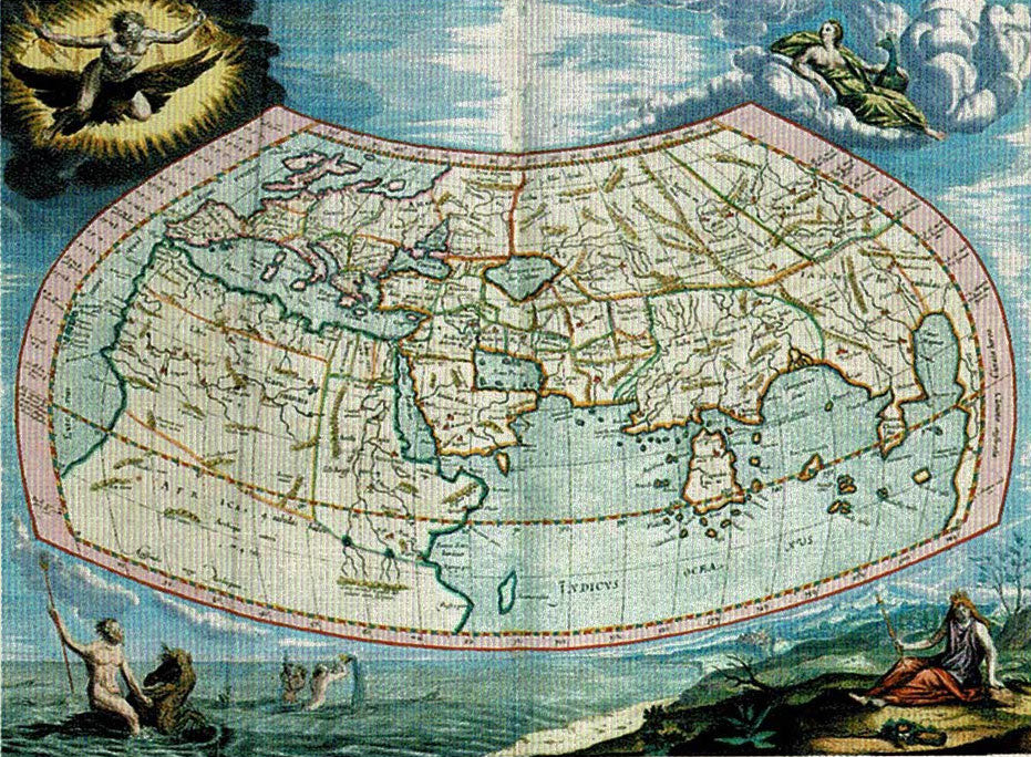 Map of the world according to the Ptolemaic system