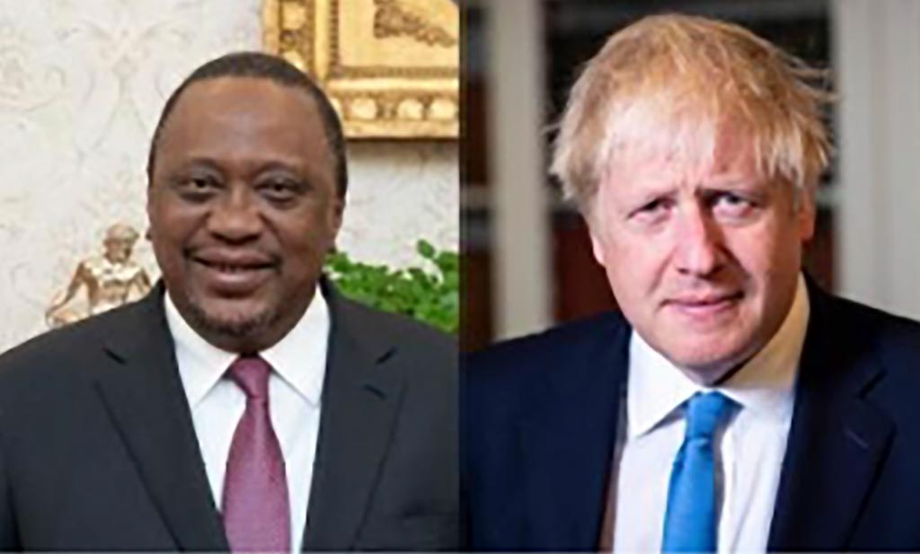 Uhuru Kenyatta, President of the Republic of Kenya, and Boris Johnson, Prime Minister of the United Kindgdom.