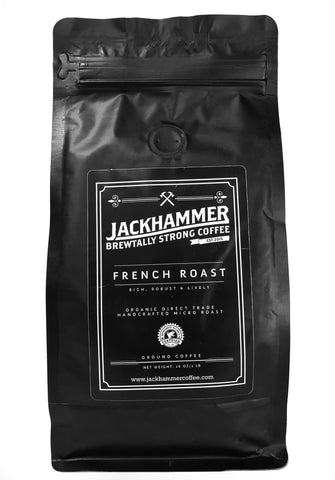 Jackhammer French Roast Organic Coffee, Ground, 1 LB.  Free Shipping!