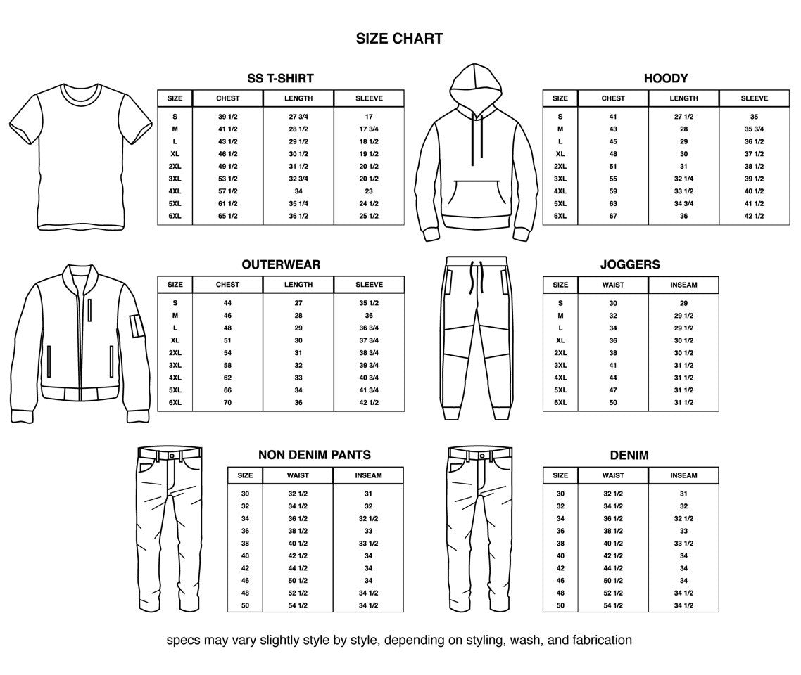 Size Chart – Born-Fly