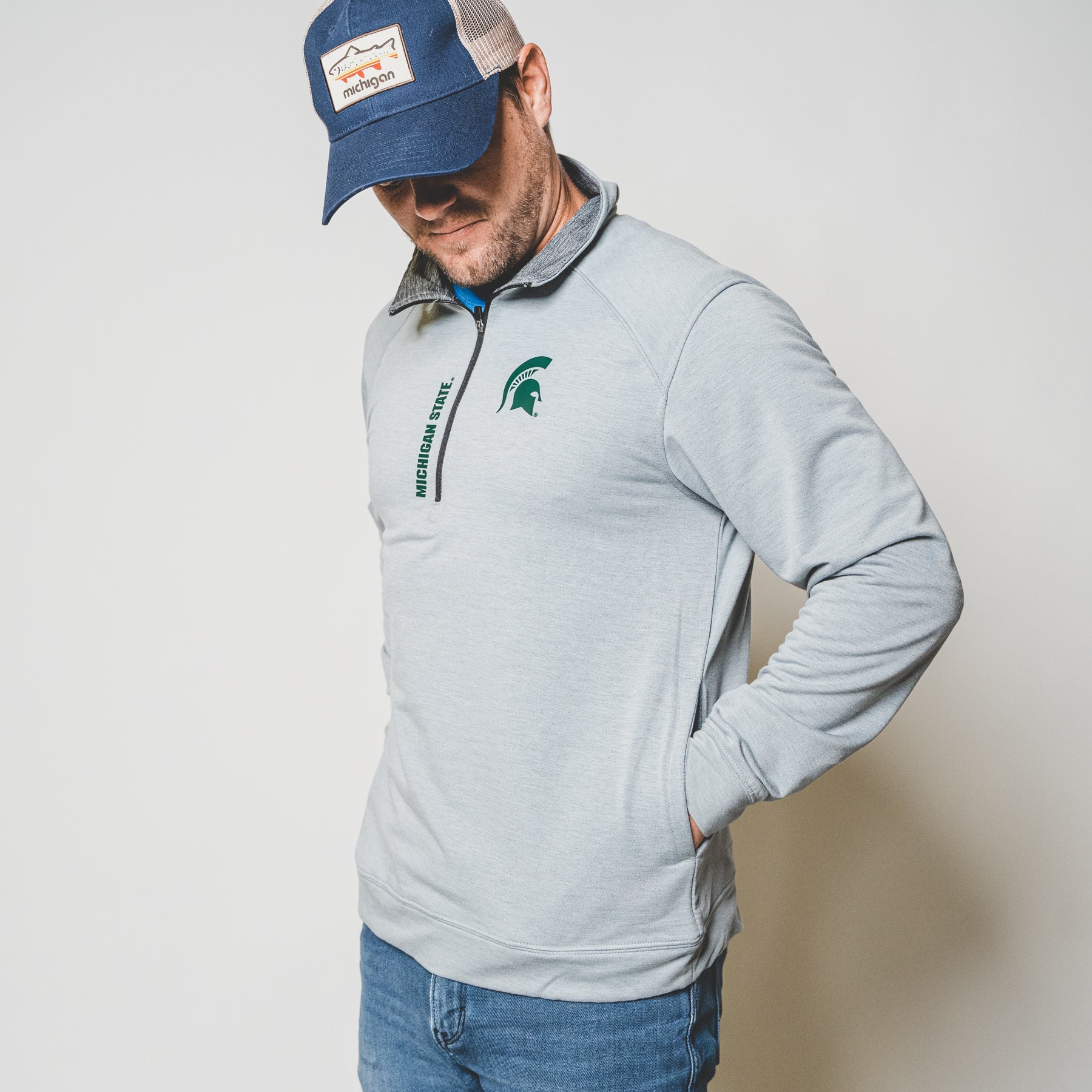 Msu Spartan Helmet Quarter Zip The Mitten State