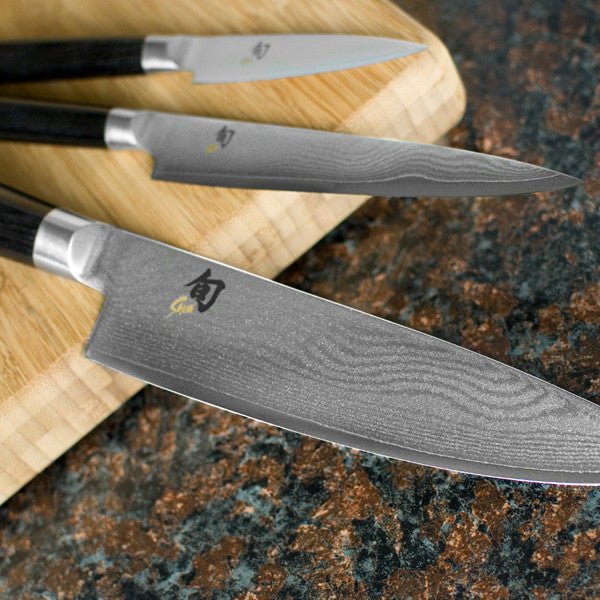 3pc Kershaw 9 Chef's Kitchen Knife, Sharpener, & Task Master