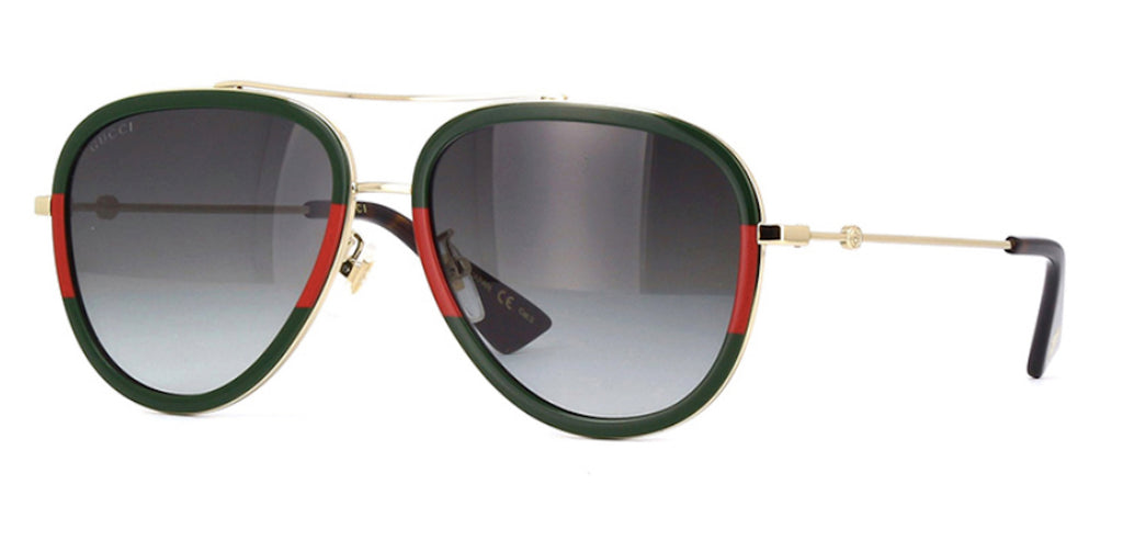 GUCCI Large Geen and Red Metal Aviator | GG0062s 003 | Free Shipping ...