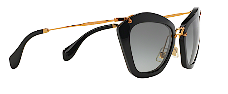 Miu Miu Sunglasses | MU 10NS 1AB3M1 | Black with Gray Gradient Lens ...