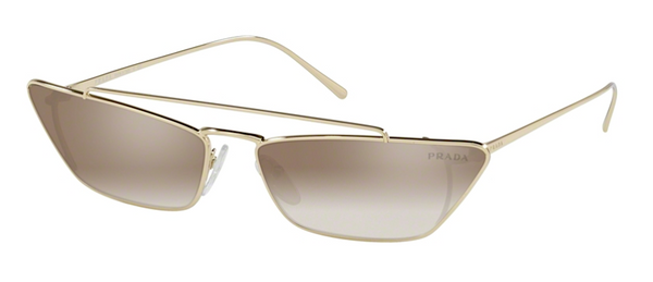 PRADA SPR 64U ZVN4O0 Small Slim Cat Eye Sunglasses | Gold Metal – Sunglass  Trend