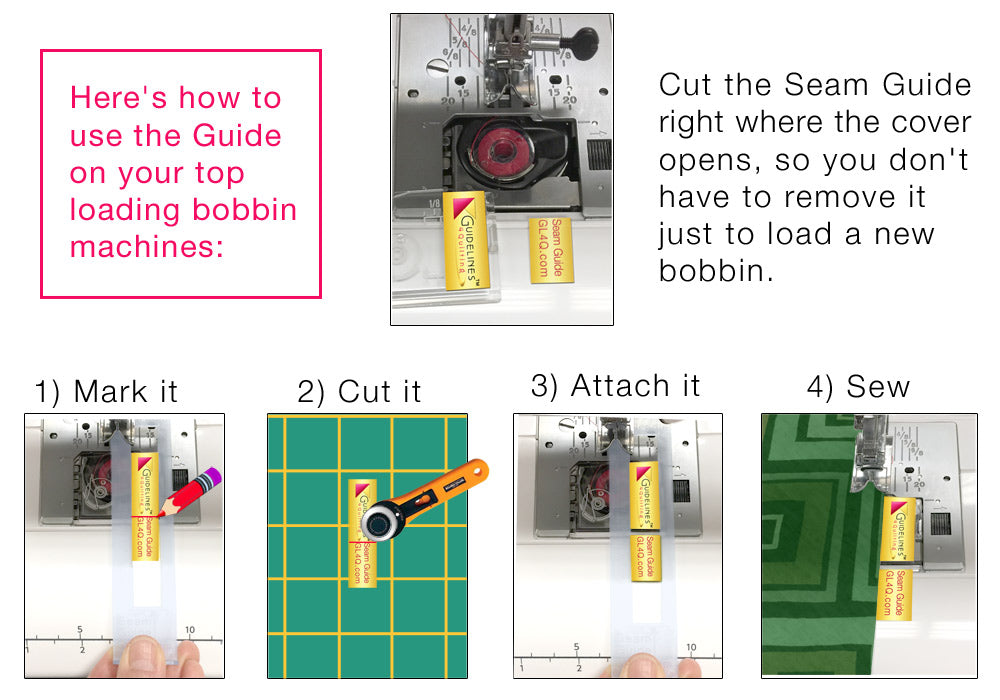 how to use a super easy seam guide setter on your top loading bobbin machine