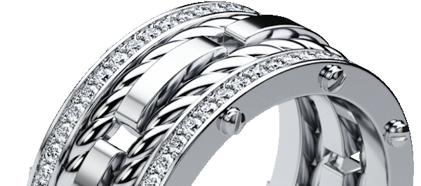 Custom Twotone Men's Wedding Ring w/ Emerald Cut Diamond | Exquisite  Jewelry for Every Occasion | FWCJ