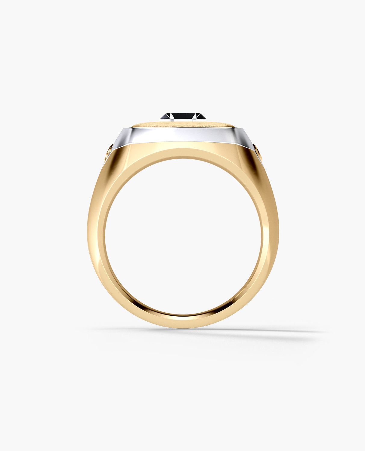 BETZ Mens Two-Tone Gold Initial Signet Ring - Version 2