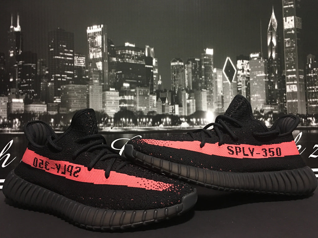 Adidas Yeezy Boost 350 v2 Black Red CP 965 2 Size 9 LIMITED 100