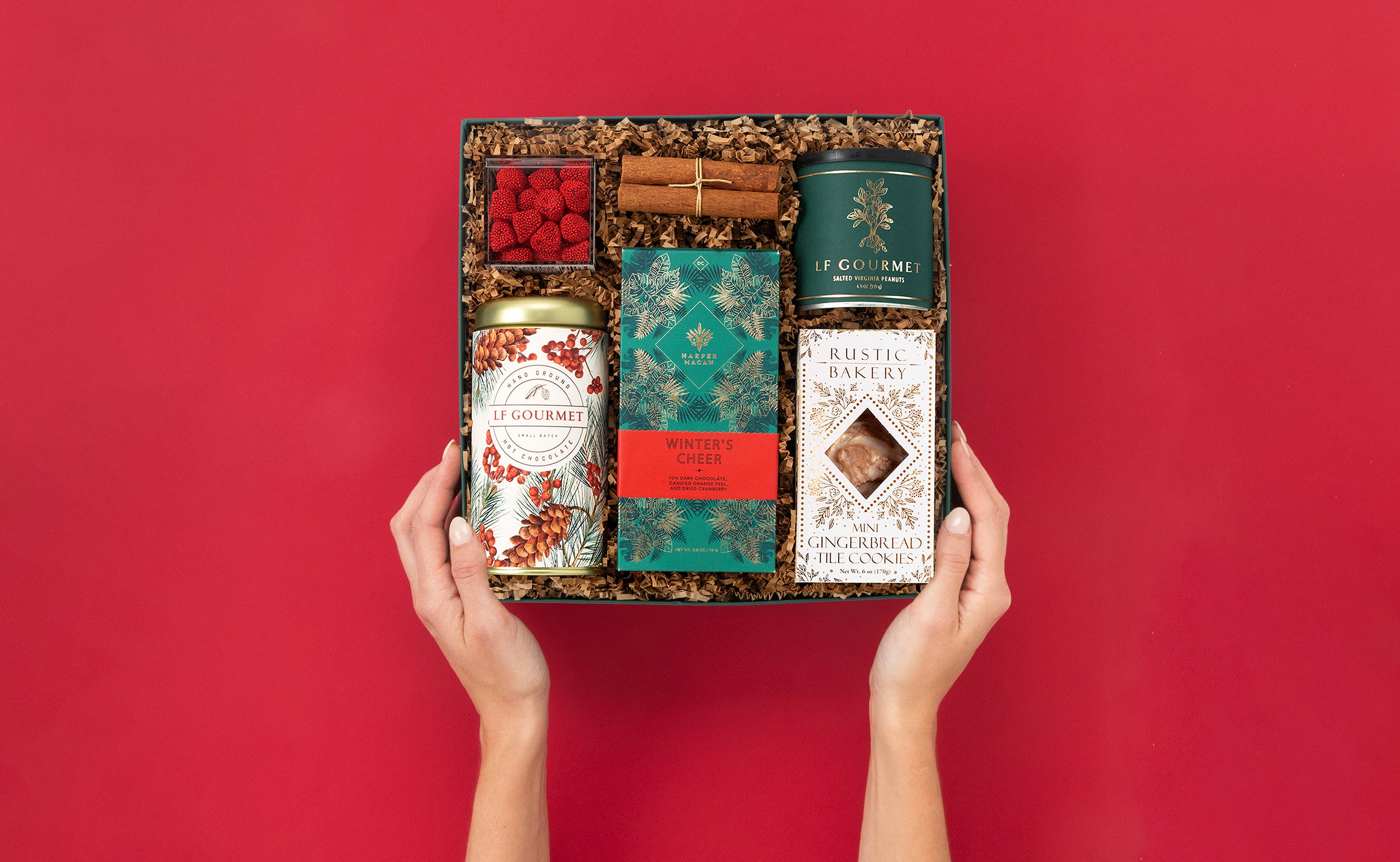 Red and Green Holiday Treats Gift Box