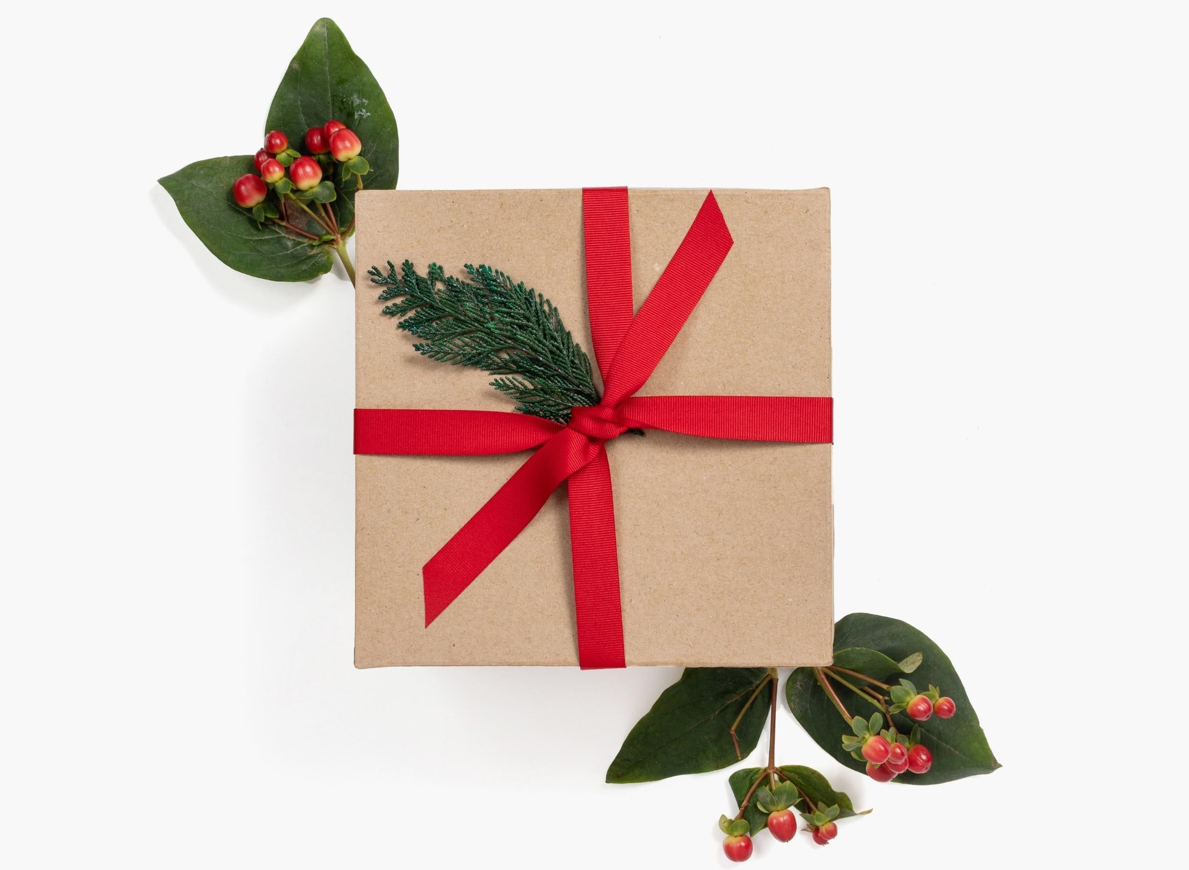 Red and Green Holiday Treats Gift Box