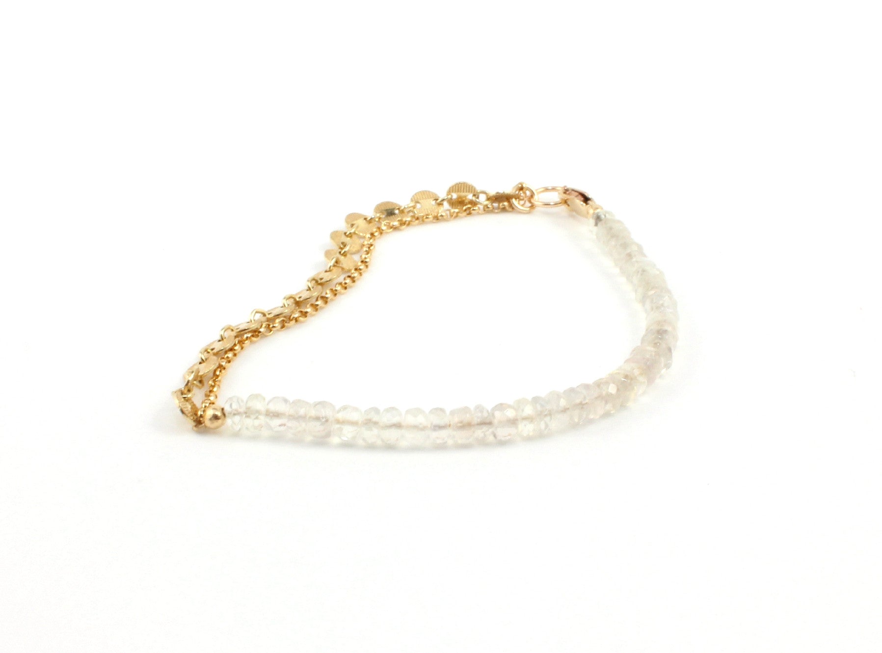 Disc Chain Harmony Bracelet in Sri Lankan Moonstone