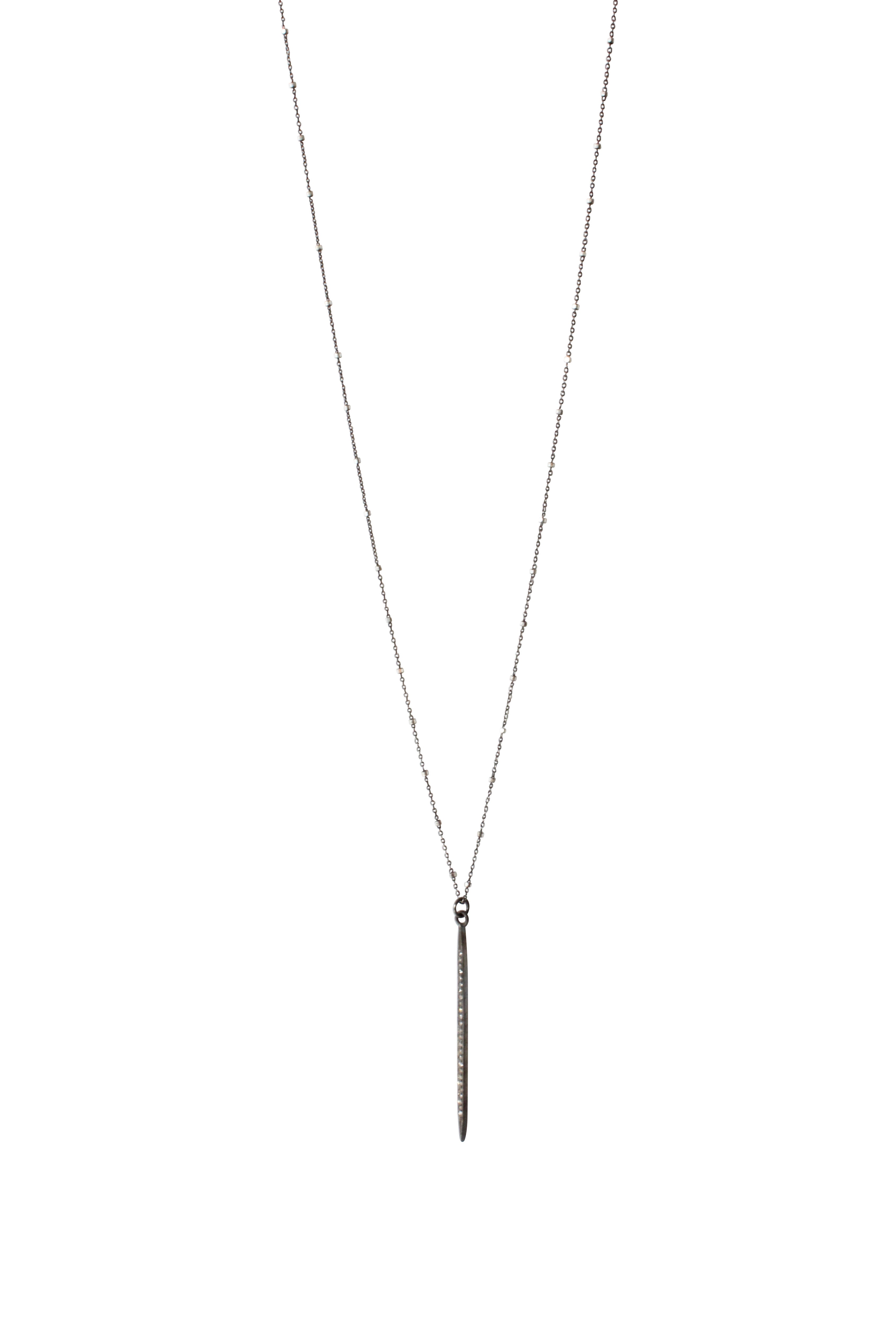 Pave Diamond Dagger Necklace Large