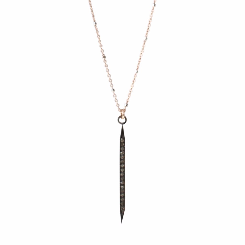 Pave Diamond Dagger Necklace Medium