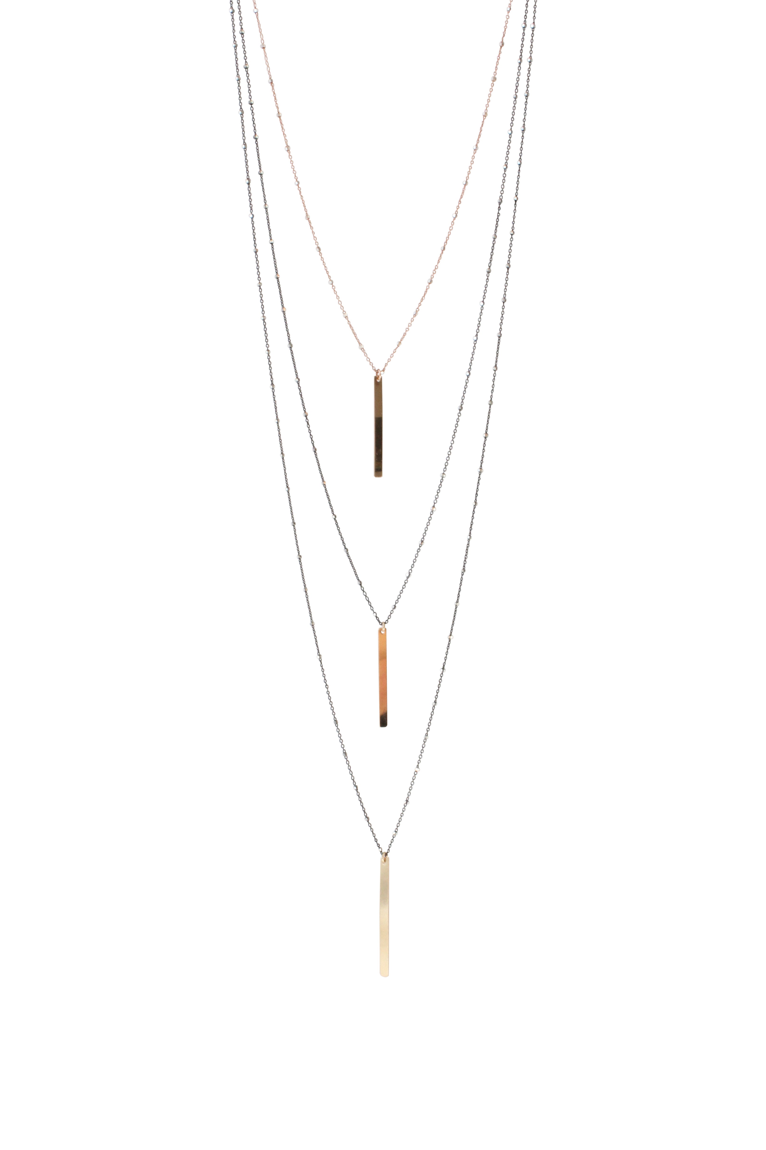 Modern Vertical Bar Necklace 18 Inches