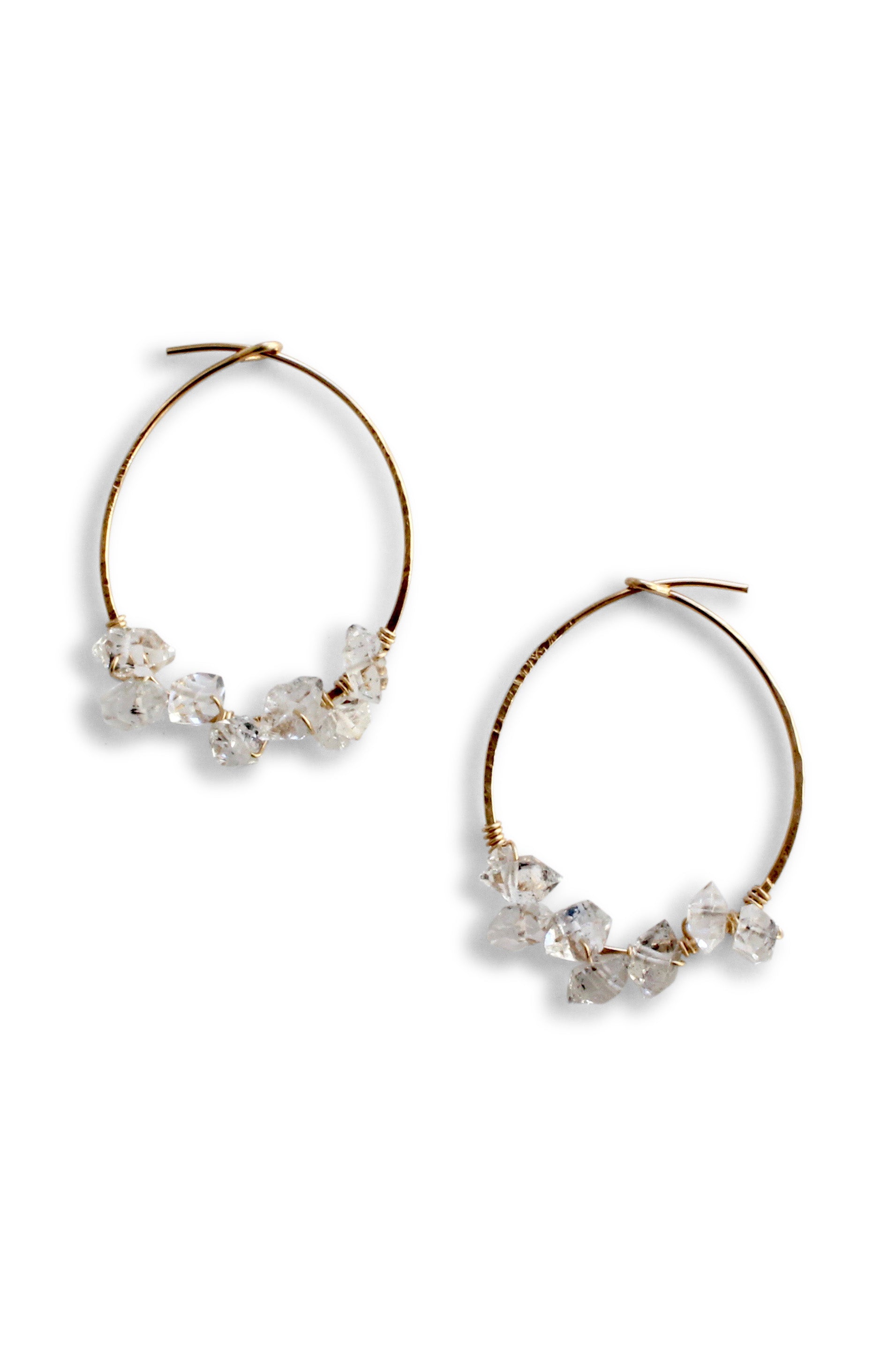 Herkimer Diamond Hoop Earrings Large