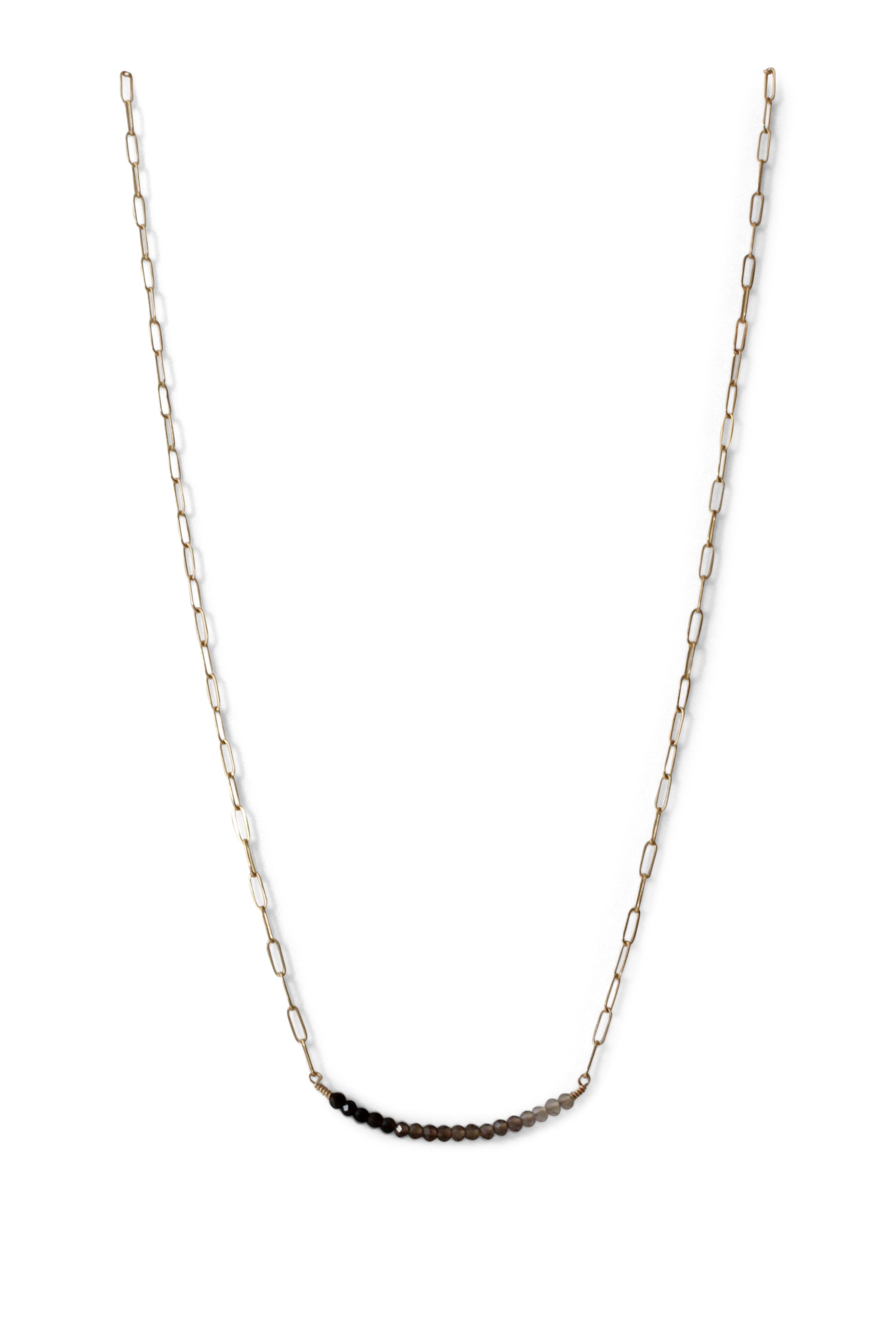 Gem Bar Necklace Smoky Quartz Ombre