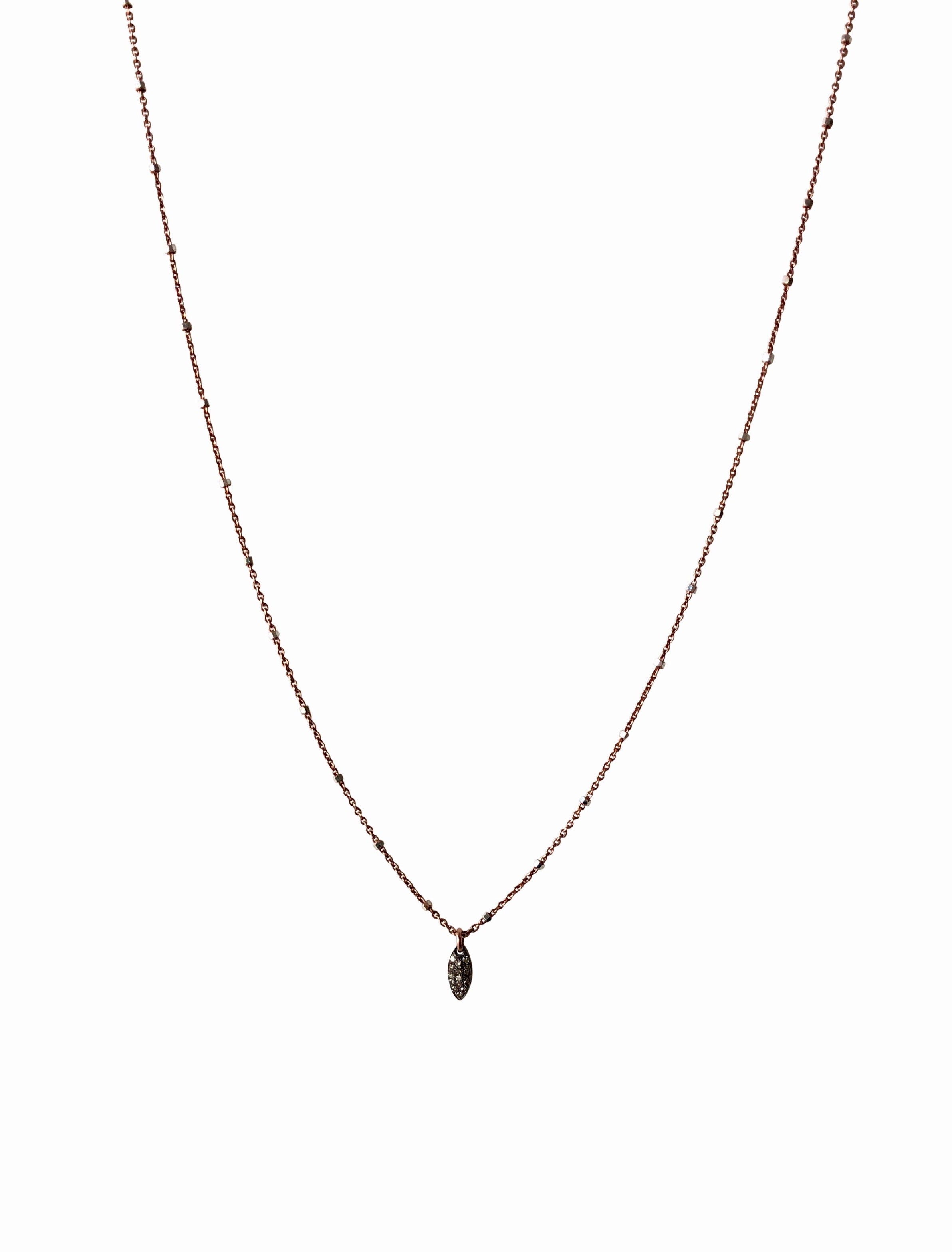 Pave Diamond Marquise Drop Charm Necklace