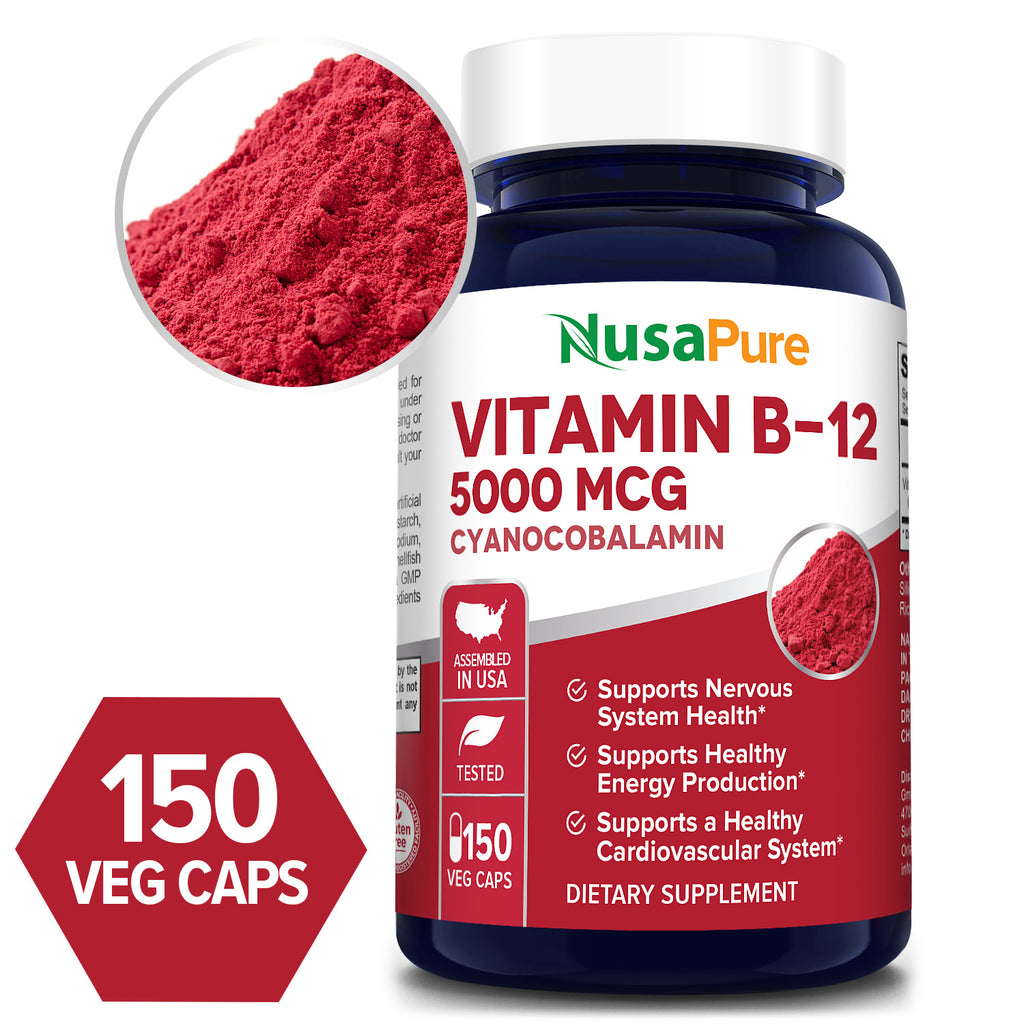 Best Vitamin B12 5000 Mcg 150 Veggie Capsules Non Gmo