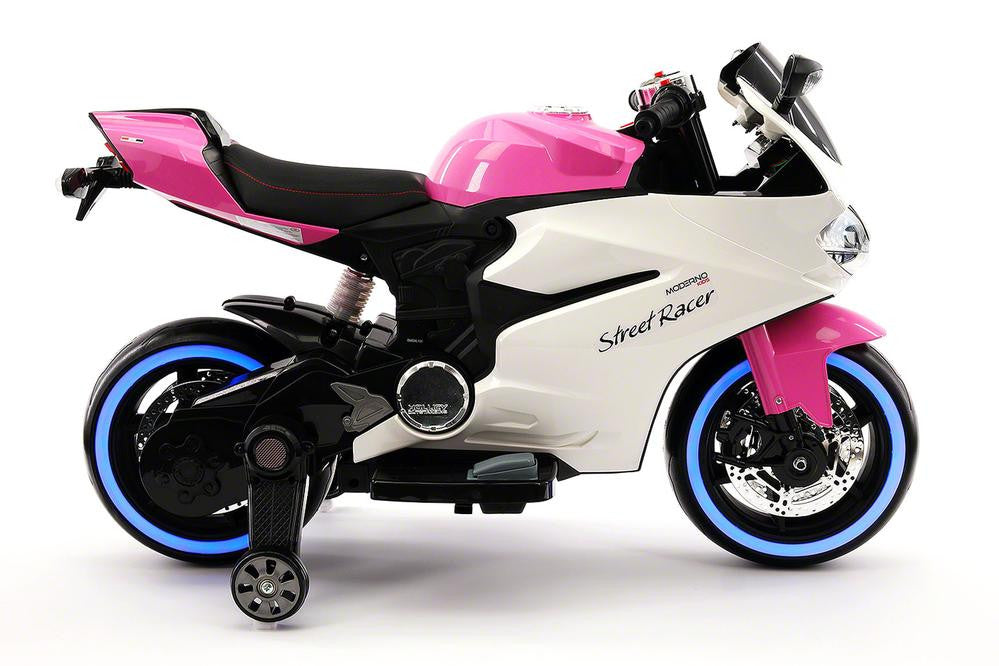 Street Racer 12V Electric Kids Ride-On Motorcycle | Pink – CarZ4KidS