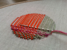 Circular shaped woven stitching
