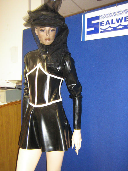 black dress corset