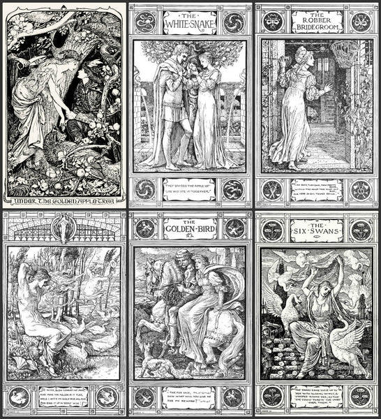 Download Fairy Tale Coloring Book for Adults by Walter Crane To Print PDF Digit - Paper Rose Cottage