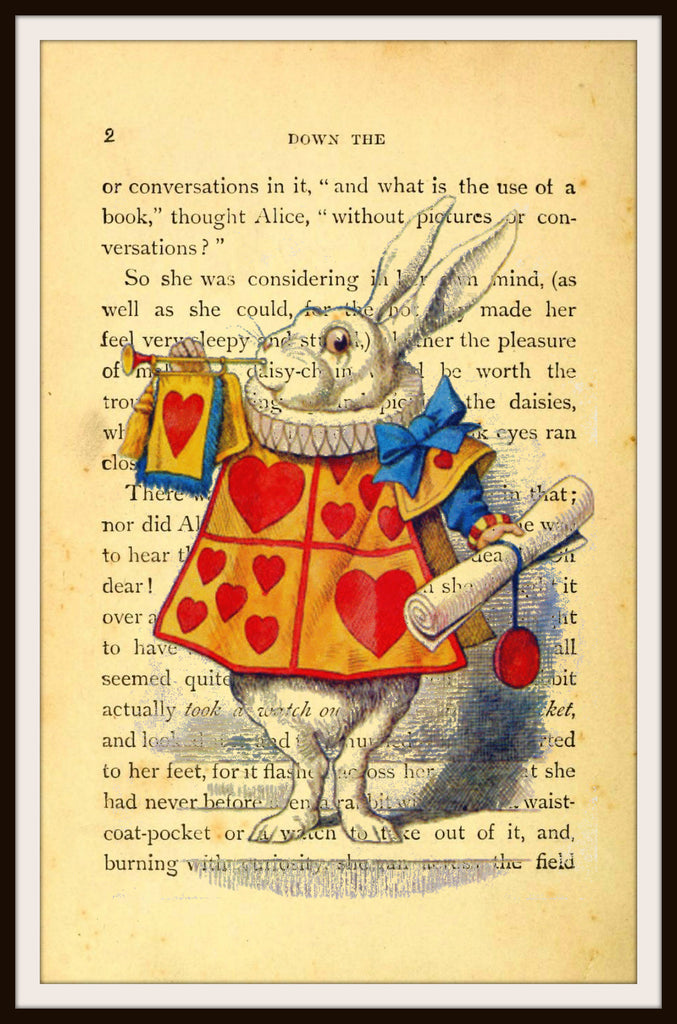 Alice in Wonderland White Rabbit Vintage Art Print #3 with ...