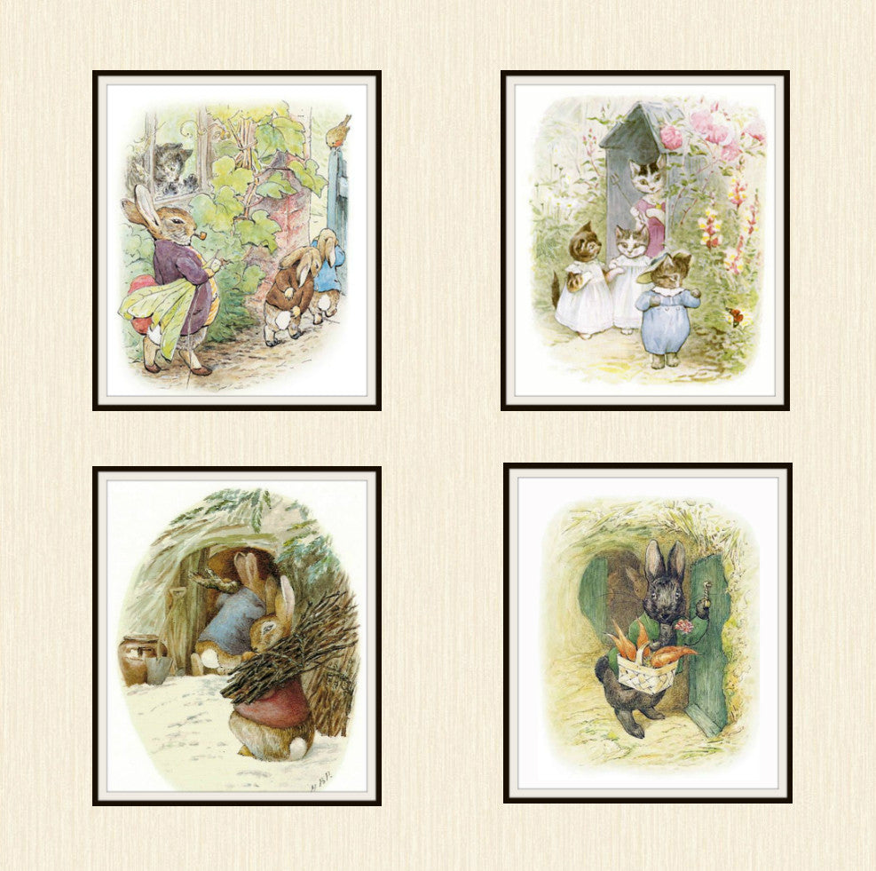 Beatrix Potter Peter Rabbit and Friends Set of 4 Art ...