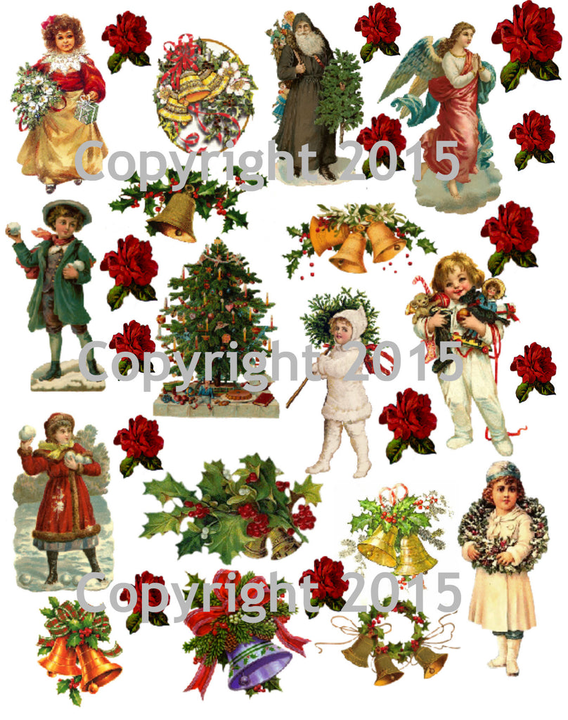 Vintage Christmas Collage Sheet #104 – Paper Rose Cottage