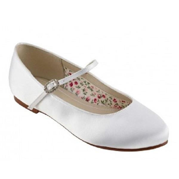 white satin ballet pumps