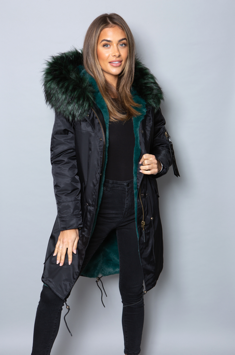 ASOS Parka With Coloured Faux Fur Liner  Faux fur lined coat, Winter coats  women, Grey faux fur coat