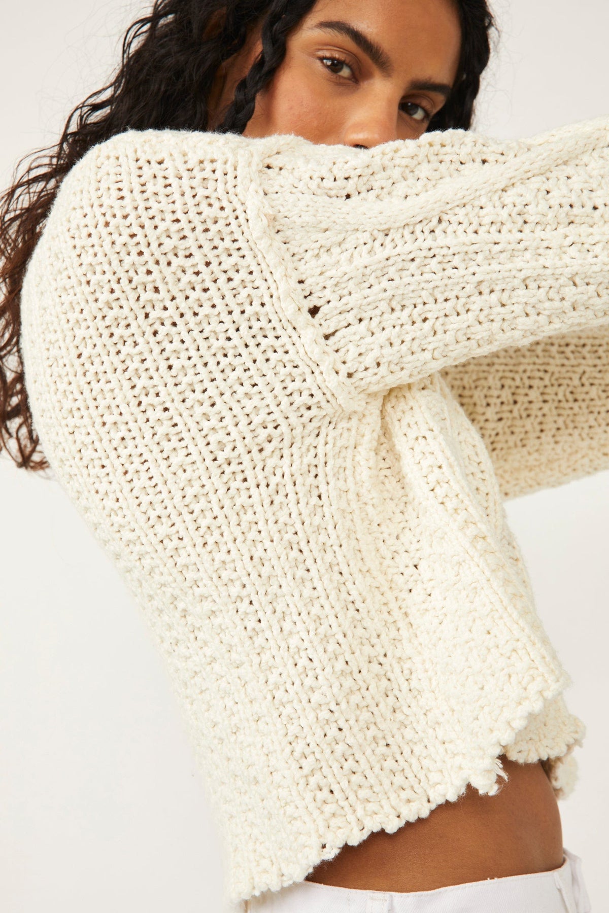 hella cable knit pullover - ivory-