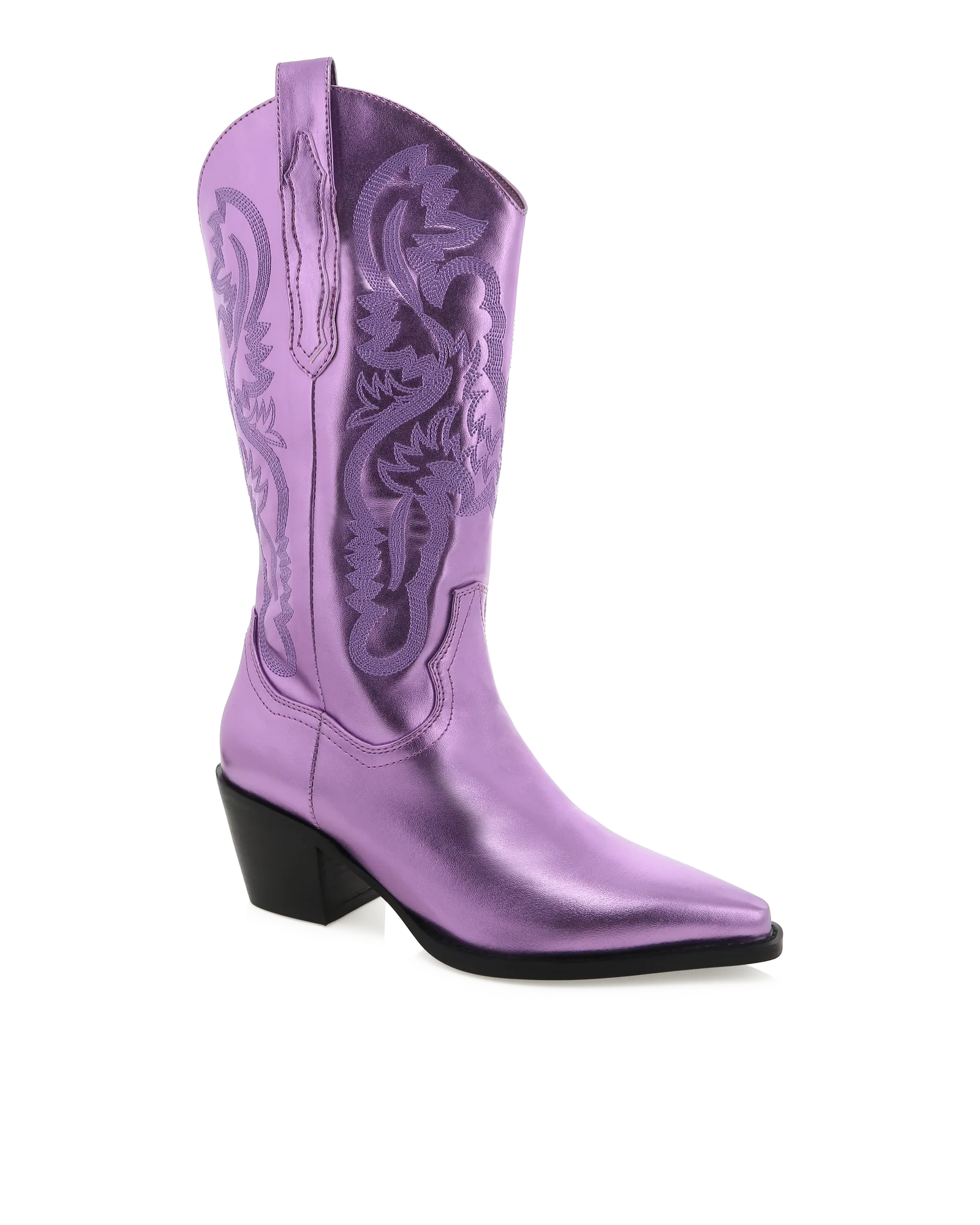 Danilo Metallic Cowboy Boot Light Purple | LIT Boutique