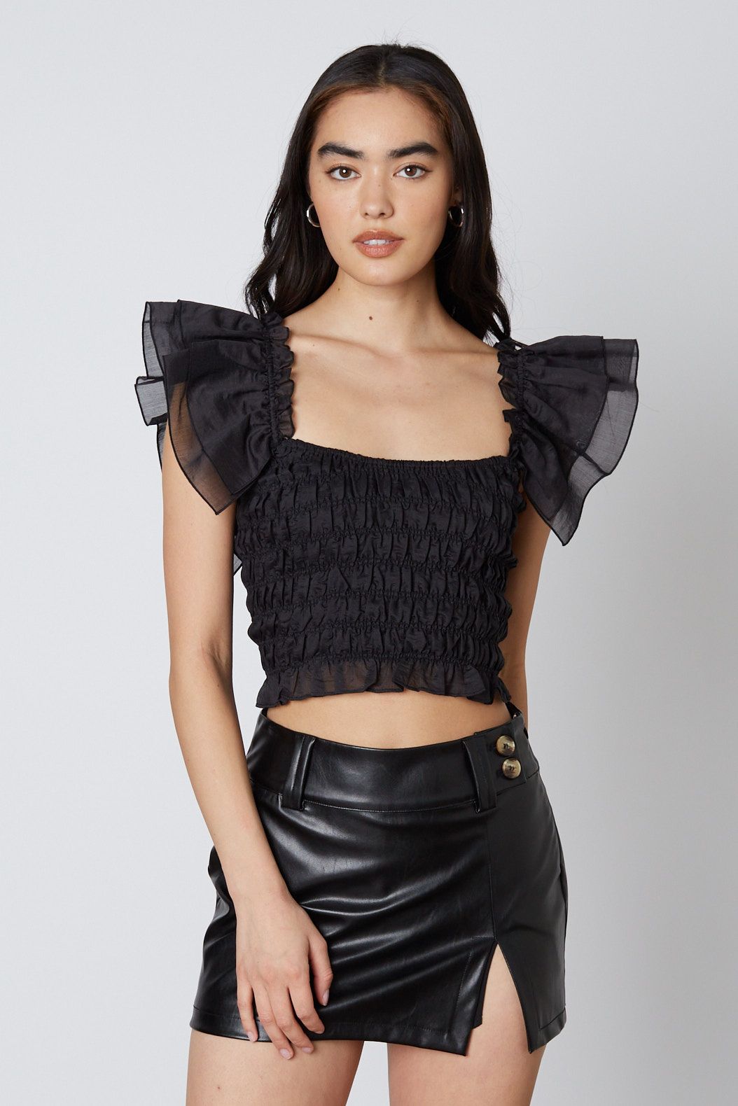 Elio Faux Leather Mini Skirt Black | LIT Boutique