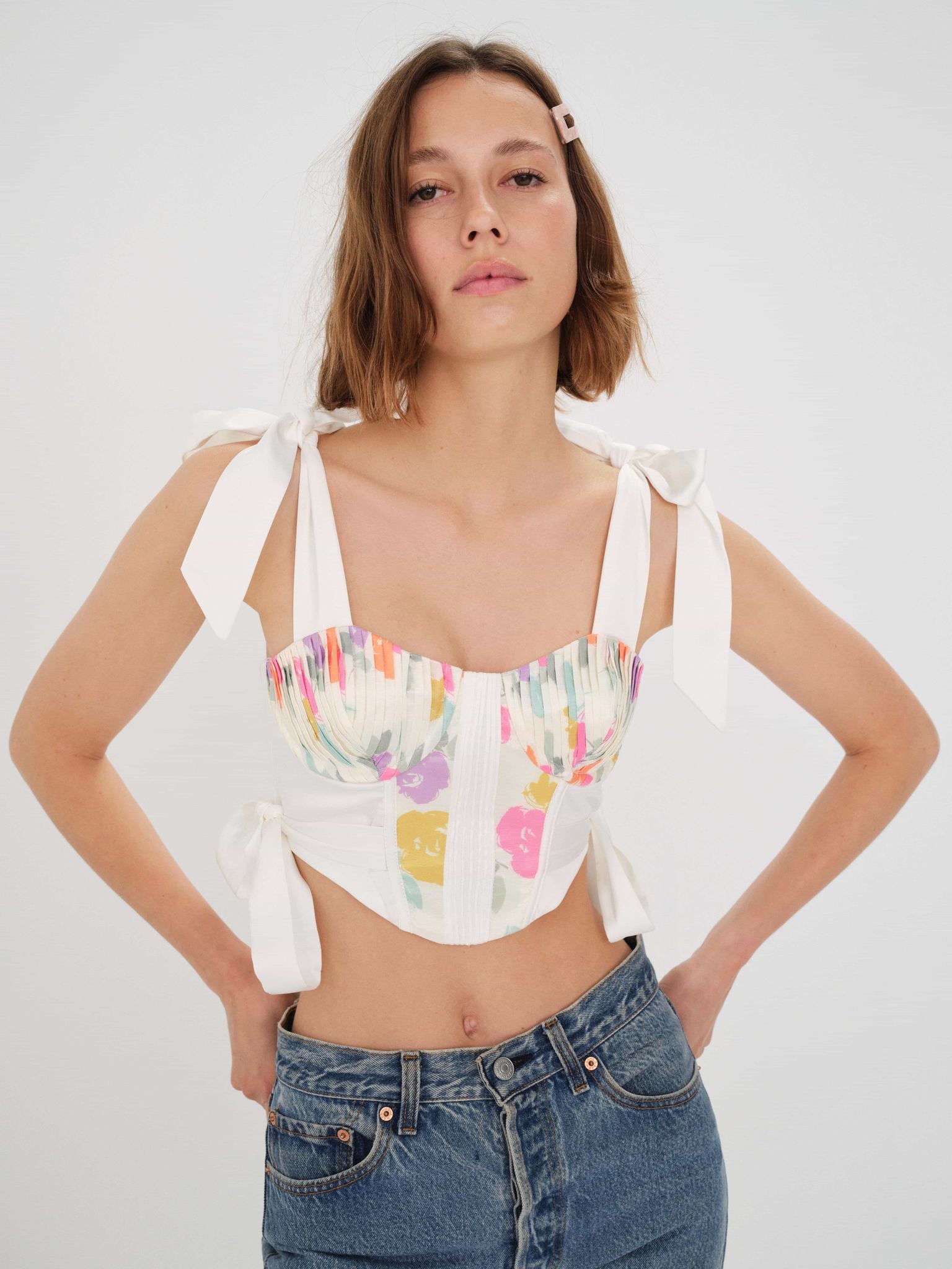 LITMUS FETICO RUFFLED SLEEVE BUSTIER TOP シャツ | endageism.com